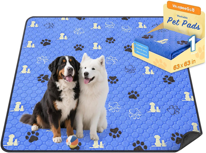 WanpeeGoo 18x24 Grey Polyester Washable Non-Slip Reusable Dog Training Pads, 4 Pack for Pet Whelping, Crate, Bed
