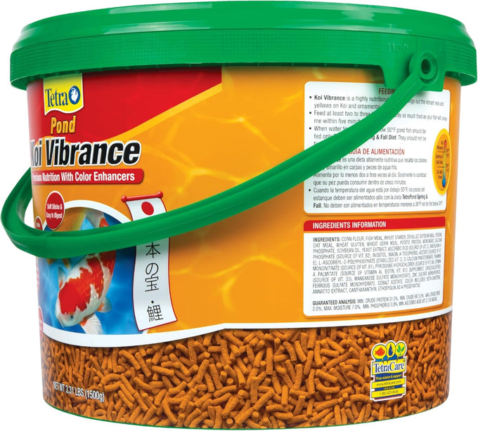 TetraPond Koi Vibrance Soft Sticks Floating Pond Food for 3.31 lbs Maintenance Diet