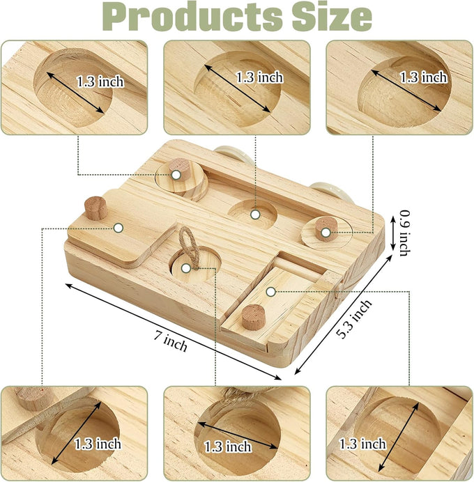 BNOSDM wooden bird foraging toy with natural wood stand platform for parrots, parakeets, cockatiels, sun conures