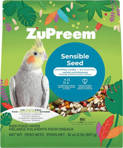ZuPreem Sensible Seed bird food blend for medium birds, 2 lbs, made in USA, (M)