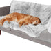 FurHaven waterproof throw blanket for dogs and indoor cats, reversible, extra large, mist gray, faux fur and velvet