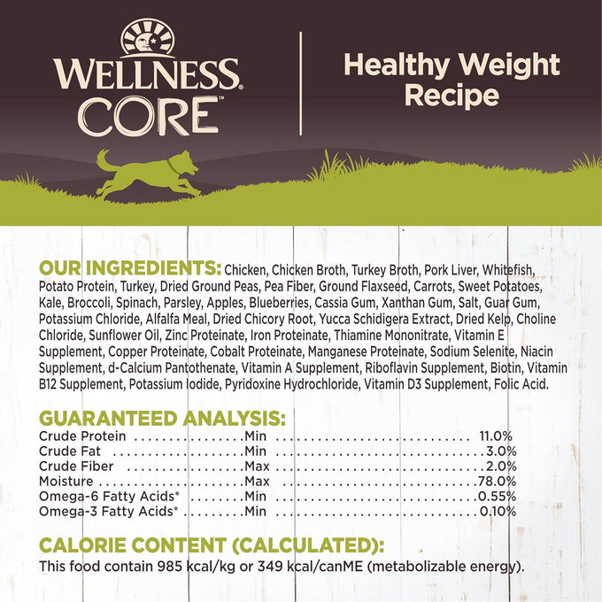 Wellness CORE Grain-Free Adult Wet Dog Food, Natural, 12.5oz, 12-Pack