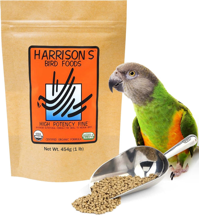 Harrison's Certified Organic High Potency Fine Bird Pellets for Small to Medium Birds 1lb