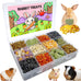 Natural Guinea Pig Chinchilla Hamster Treats Box with 12 Grids, Combination of Grains and Vegetables, Medium Size