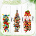seenelling 3pcs large multicolored wooden parrot cage chewing toys for macaws african greys cockatoos