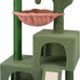 ROYPET green cactus cat tree tower for indoor cats with condos, scratching post, hammock and toy balls