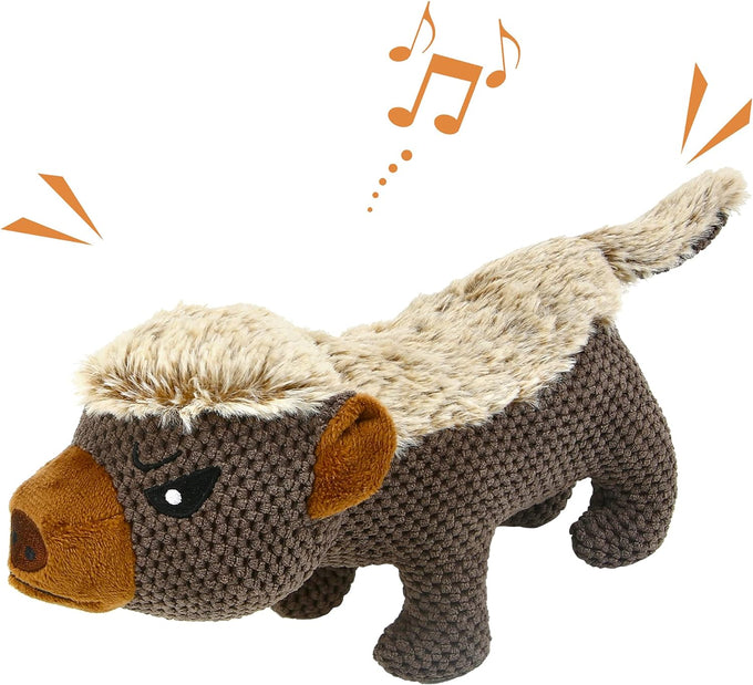 IOKHEIRA Dog Plush Toys for Aggressive Chewers, Grey, Medium and Large Breed
