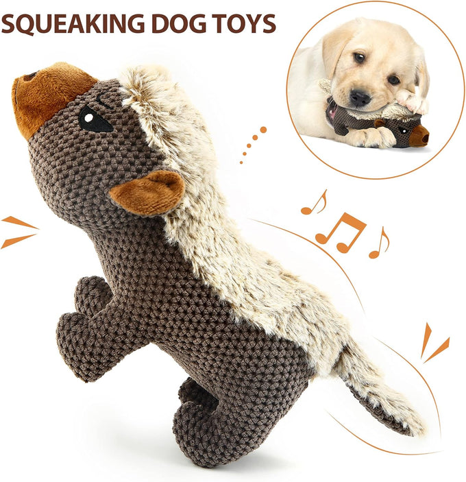IOKHEIRA Dog Plush Toys for Aggressive Chewers, Grey, Medium and Large Breed