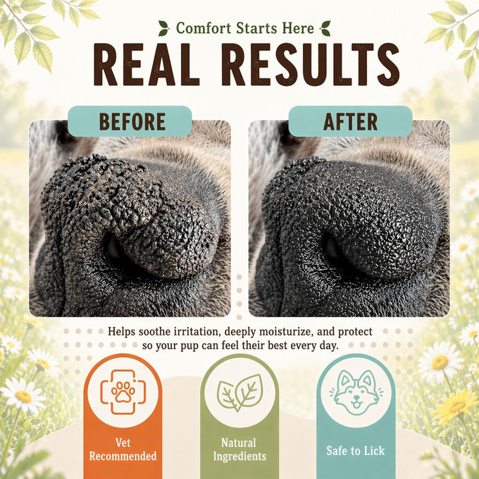 Natural Dog Company Snout Soother Dog Nose Balm for dry, crusty noses with coconut oil & shea butter, lick safe for all breeds - 1 oz tin