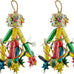 Planet Pleasures Firecracker Piñata Bird Toy, Small, Natural Stuffed Woven Palm Leaf Material, Chewing Surprises for Parrots