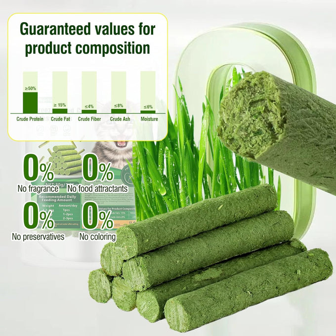 30g cat grass sticks for cats, delicious edible chew toy treats for teeth cleaning and hairball removal