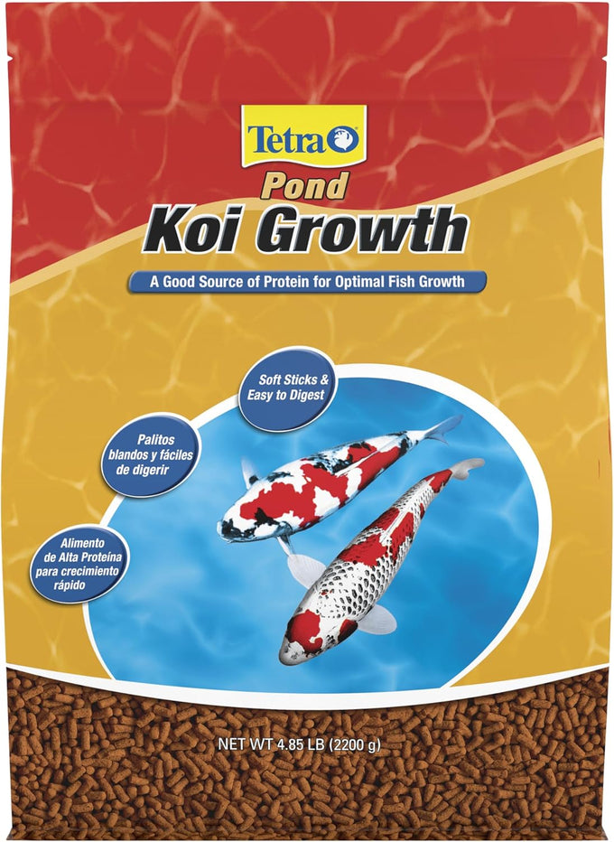 TetraPond Koi Growth Soft Sticks Pond Fish Food 4.85 Pounds High-Protein Diet