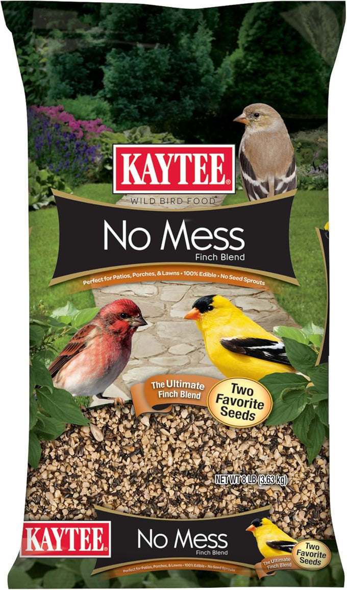 Kaytee no mess finch seed and nyjer blend, 8 pounds, attracts goldfinches and chickadees