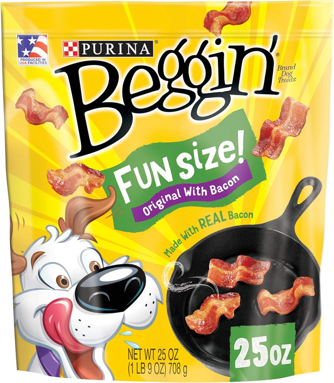 Purina Beggin' with Real Meat Dog Treats, Original with Bacon Flavor, 25 oz Pouch