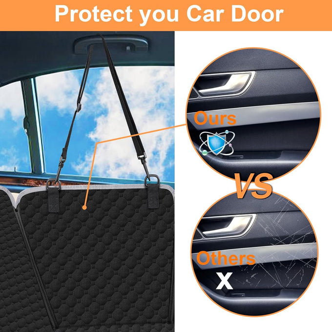 Mancro 2026 upgraded 600D waterproof dog car seat cover for back seat, standard, black