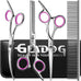 GLADOG Professional 5 in 1 Dog Grooming Scissors Set with Rounded Tips, Sharp and Heavy-duty Pet Grooming Shears for Cats