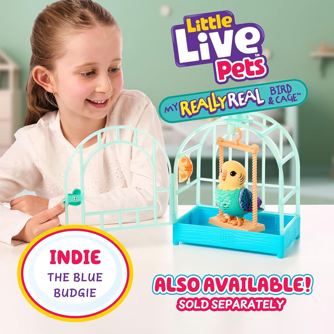 Little Live Pets my really real talking bird toy & cage rosie interactive voice repeating toy for kids 5-7