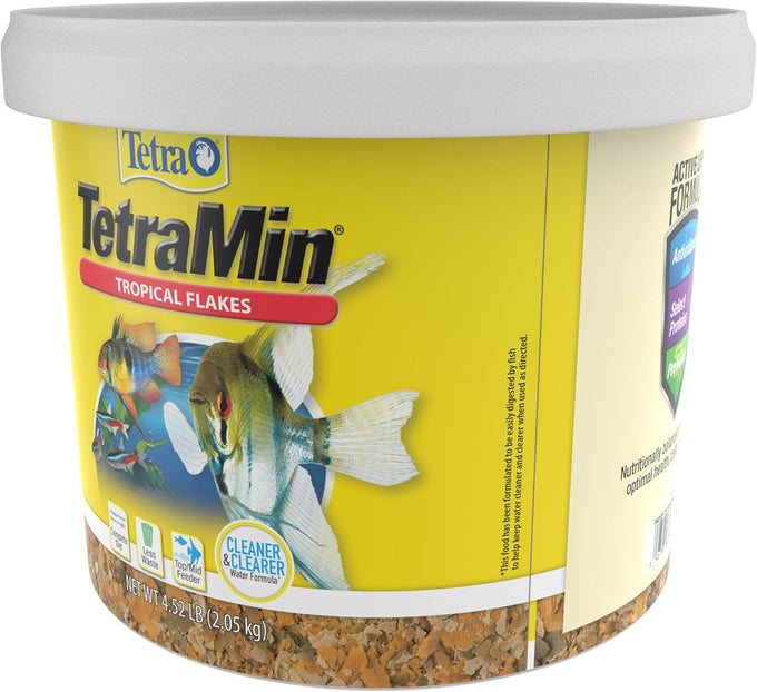 Tetra TetraMin Tropical Flakes 4.52 pounds, nutritionally balanced diet for tropical fish aquariums