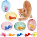 jecery 5 pcs cat spring balls colorful playful coils interactive action toys caged rats for kitten pet supplies