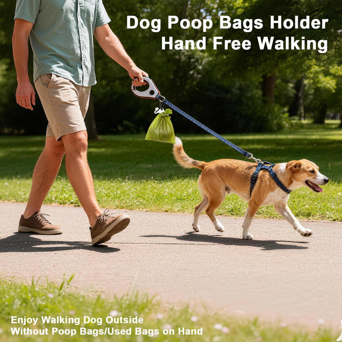 stainless steel dog poop bag holder with easy clip and durable metal design for hands free walking