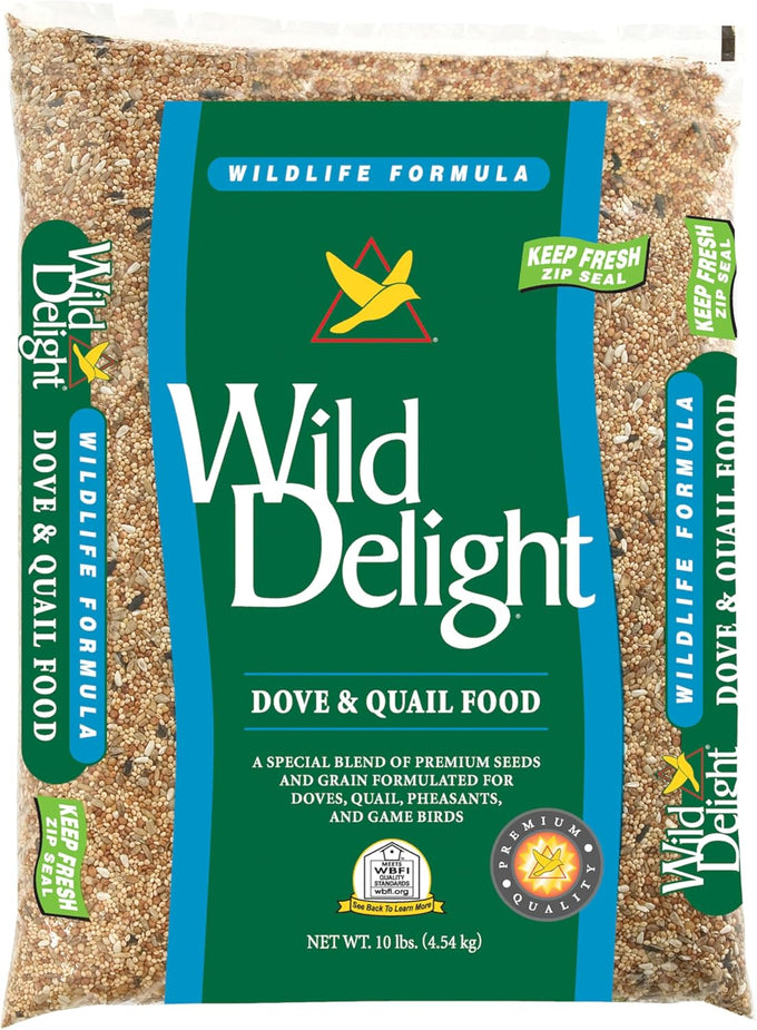 Wild Delight Dove & Quail Food, 10 lb, High-Quality Seed Blend for Doves and Quails
