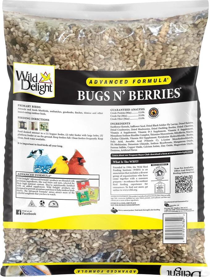 Wild Delight 4.5 lb Advanced Formula Bugs N Berries Wild Bird Food - Premium Variety Seed