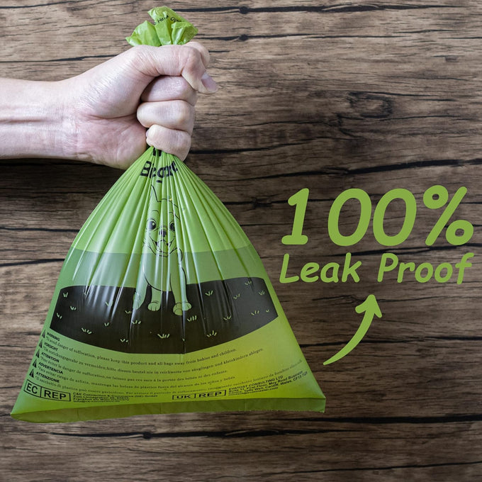 Greener Walker Poop Bags, 540 count, Extra Thick, 100% Leak Proof, Green, 13x9 inches