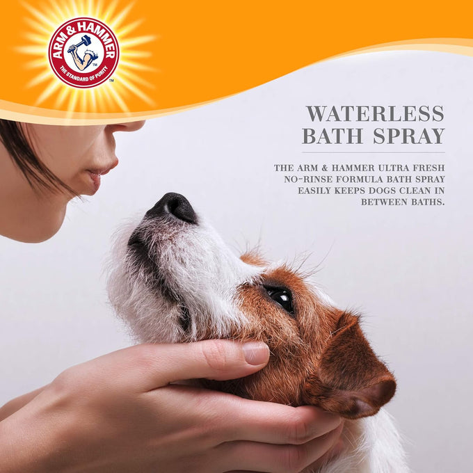 Arm & Hammer Ultra Fresh Waterless Dog Bath Spray with Baking Soda, White Jasmine Scent, 10 Fl Oz