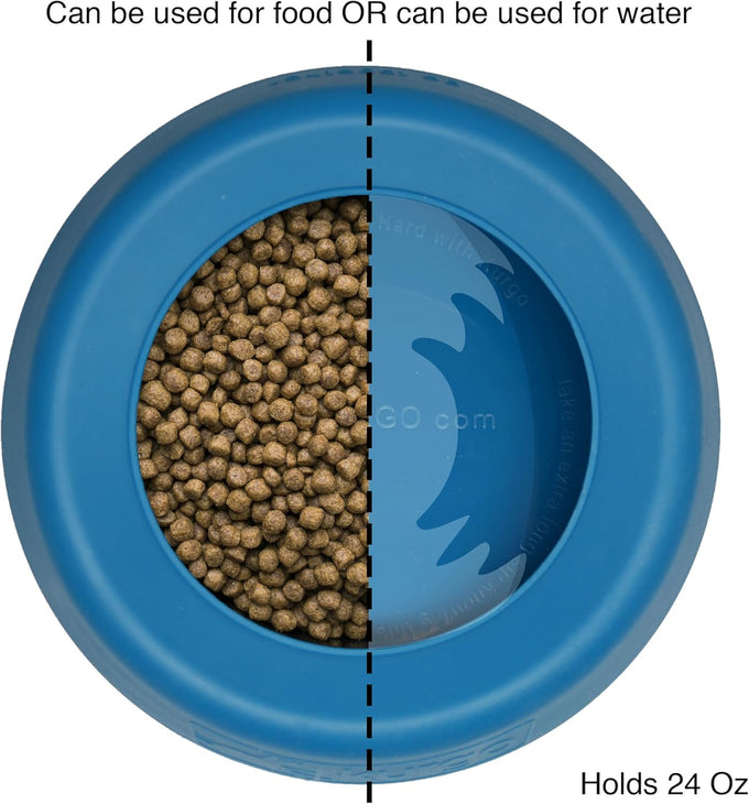 Kurgo Splash Free Wander Water Bowl 24 Ounces Coastal Blue Portable No Mess Dog Travel Bowl