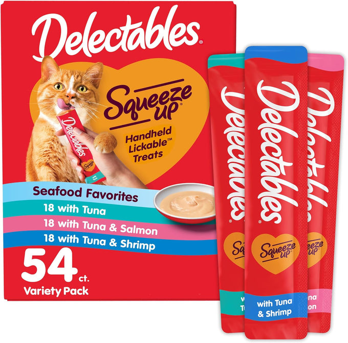 Delectables squeeze up tuna with salmon and catnip, 48 tubes, 0.5 oz, grain-free, no added fillers