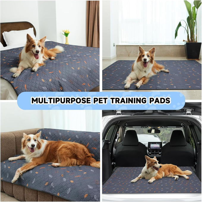 Sunheir Washable Pee Pads for Dogs, Grey, 2 packs, Heavy Absorbency, Waterproof, Non-Slip, Reusable, Potty Training