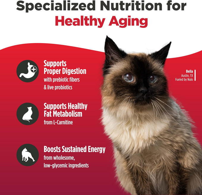 Nulo FreeStyle Senior Dry Cat Food - Alaska Pollock & Sweet Potato, High Protein, Natural Grain Free Cat Food with Probiotics and L-Carnitine, 4lb Bag