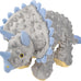 goDog Dinos Frills Squeaky Plush Dog Toy with Chew Guard Technology, durable fabric, for active play, gray, large