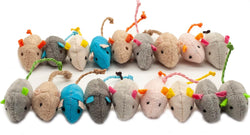 Fashions Talk 18-Pack Plush Catnip-Filled Mice Toys for Indoor Cats, 9 Assorted Colors, 2 of Each, Value Pack for Multiple Cats