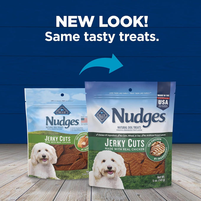 Blue Buffalo Nudges Jerky Cuts Natural Chicken Dog Treats 5oz Bag