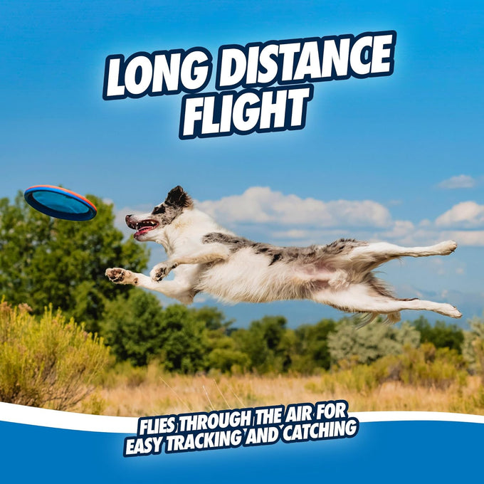 chuckit paraflight flying disc dog toy durable nylon water floating flyer for medium large dogs size large