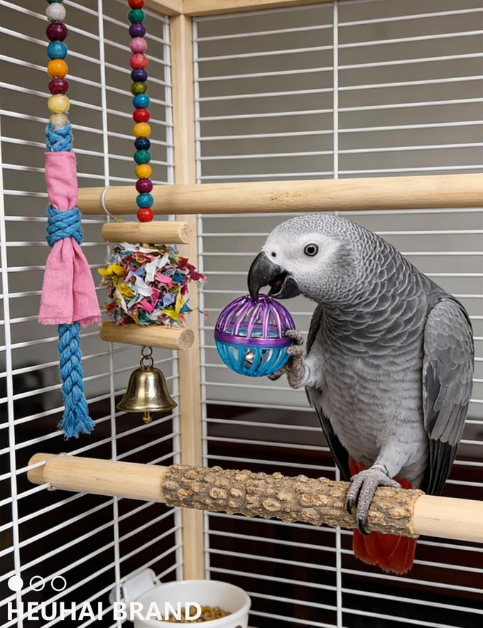 10-pack bird toys for conures, budgies, parakeets & small birds (1.5'' - 5.5'')