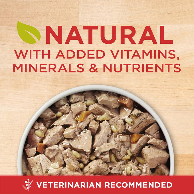 Purina ONE Natural High Protein Dog Food, Tender Cuts in Gravy Chicken and Brown Rice Entrée - 13 Ounce (Pack of 12)