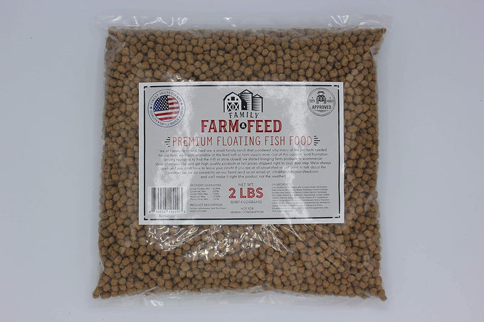 Premium floating pellets for pond and lake fish, 2 pounds, complete nutrition