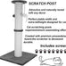 34-Inch heavy-duty grey cat scratching post with cotton rope and hanging ball for indoor cats