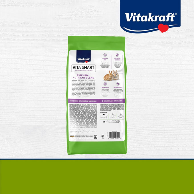 Vitakraft VitaSmart Complete Nutrition for Adult Rabbits Timothy Hay Based Recipe 8 lbs