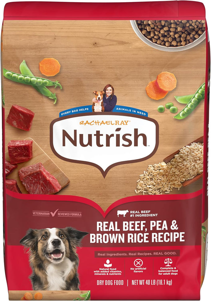 Nutrish Rachael Ray Real Beef Dry Dog Food, 40 lb Bag