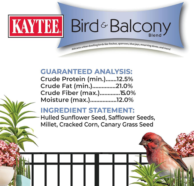 kaytee bird & balcony wild bird food no mess seed blend for city dwelling birds finches sparrows mourning doves