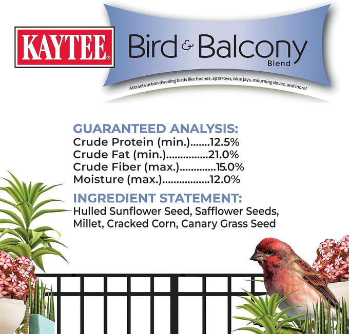 kaytee bird & balcony wild bird food no mess seed blend for city dwelling birds finches sparrows mourning doves