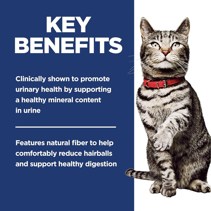 Hill's Science Diet Adult Urinary Hairball Control Dry Cat Food, Chicken Flavor, 7 lb. Bag