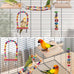 dbness 5in1 wooden bird perch toys for parakeet parrot cage accessories with climbing ladder swing and perches