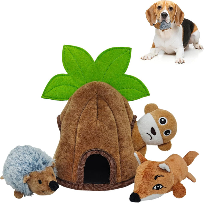 Platypus Stuffed Large Dog Toy - Interactive Plush Chew Toy with Crinkle Paper and Squeaker for Small Medium Large Dogs