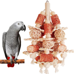 Natural Corn Stick Parrot Toys for Small to Medium-Sized Macaws, African Greys, Cockatoos, and Sun Conures