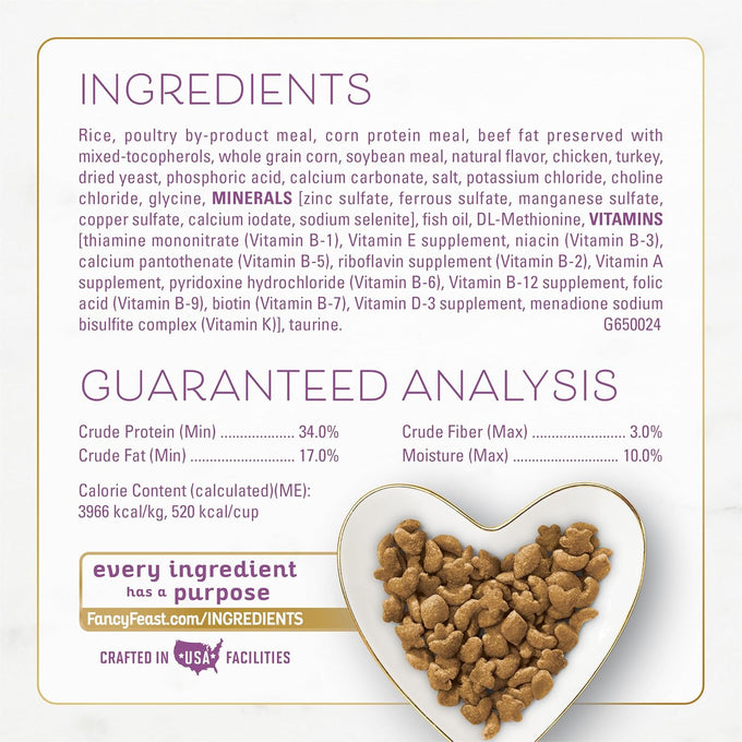 Fancy Feast Purina Savory Farm-Raised Chicken and Turkey Dry Cat Food, 3 lb Bag