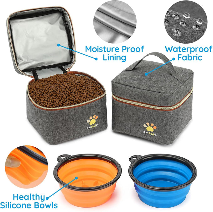 grey dog travel bag for dogs and cats with multi-function pockets and airline compliant design